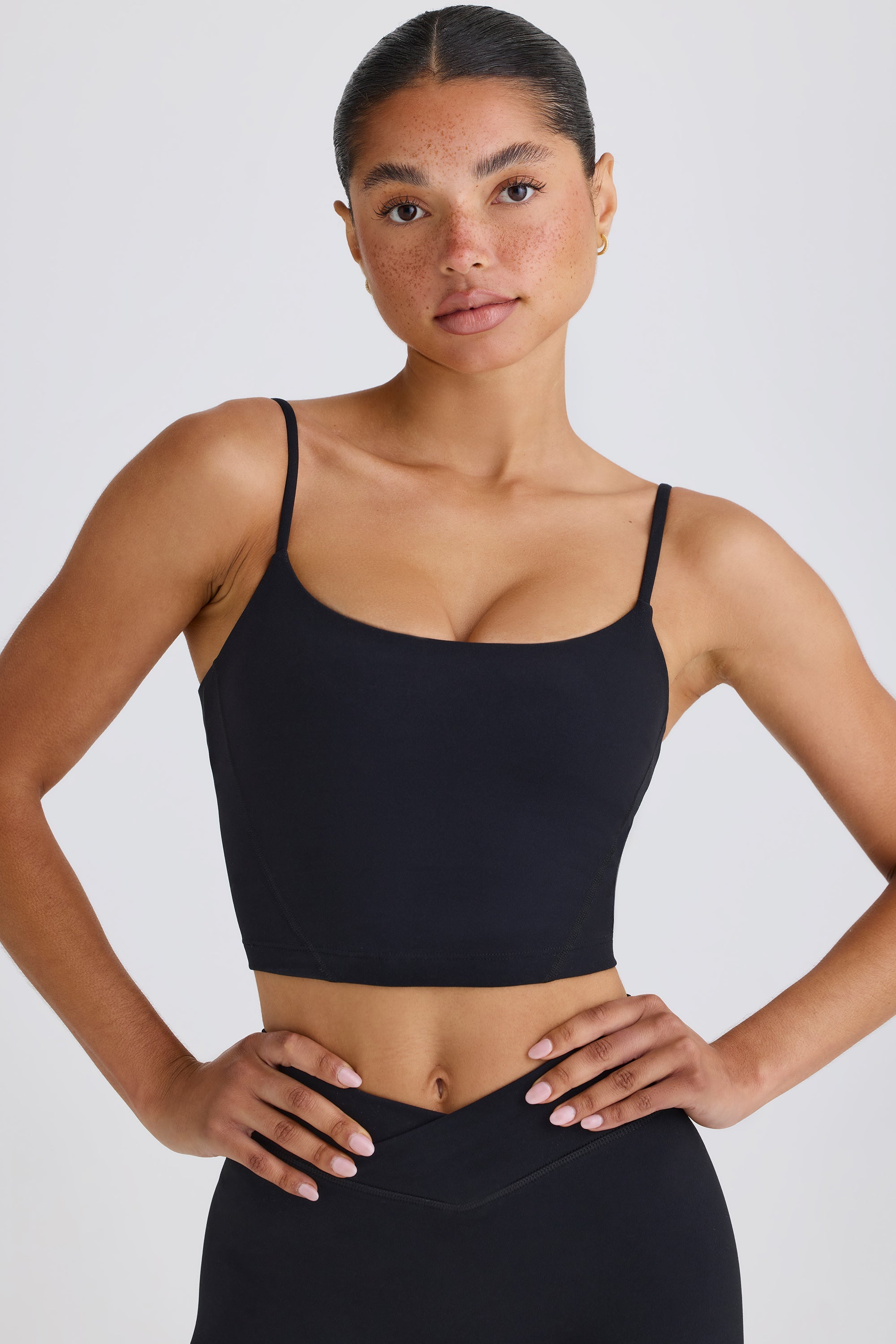Jet Set Soft Active Tank Top in Black