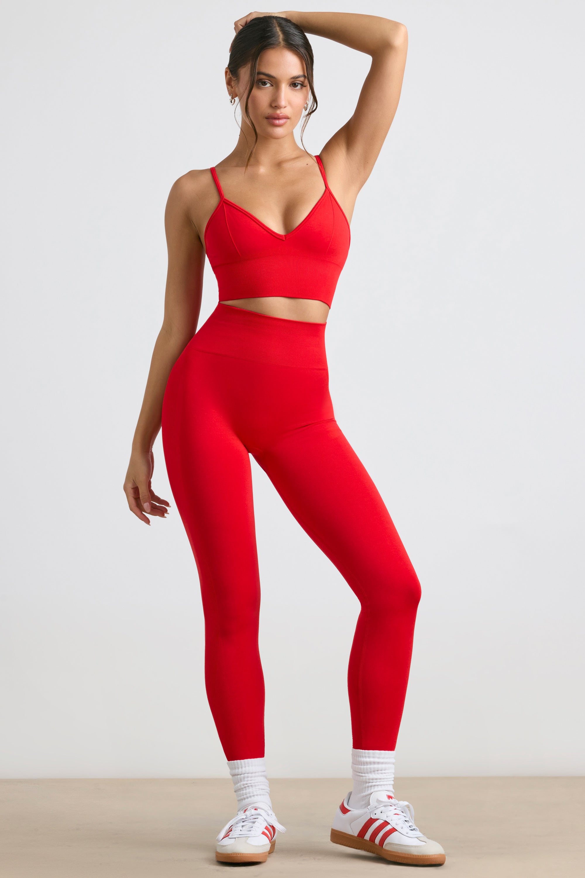 Admired High-Waist Define Luxe Leggings in Red